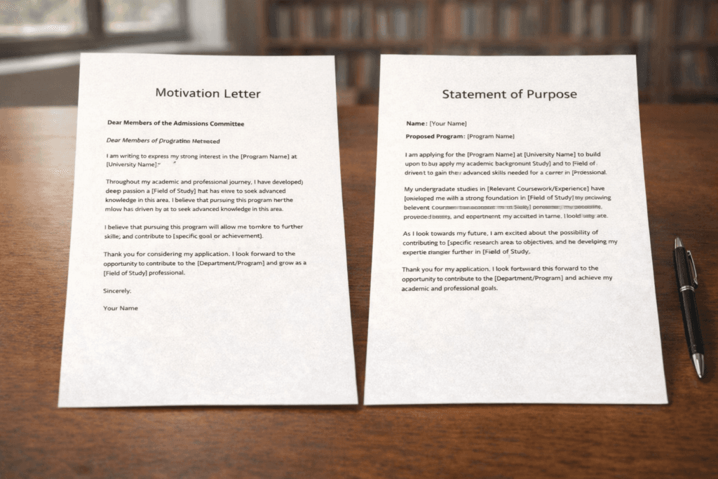 Difference between motivation letter and statement of purpose