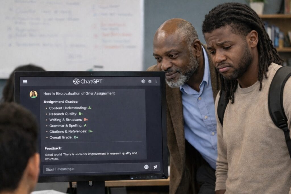 Lecturer uses AI to grade a student
